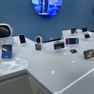 A corner of the product showcase, with a wide range of applied products